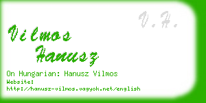 vilmos hanusz business card